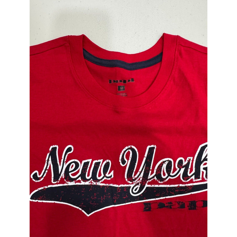 Papi Men New York Red Shirt Men Sz M